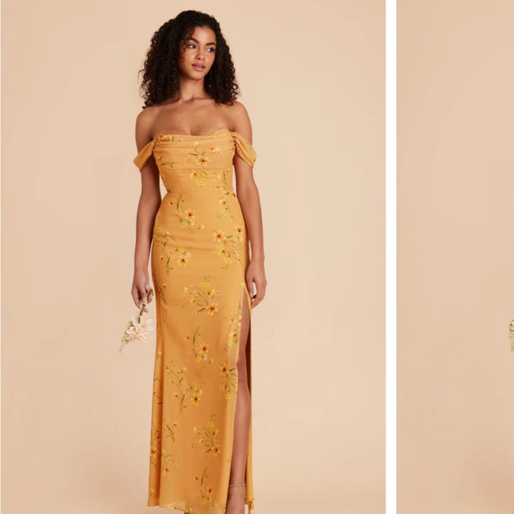 Birdy Grey bridesmaids dress. Mira Convertible Dress Chiffon Marigold Le Fleur.